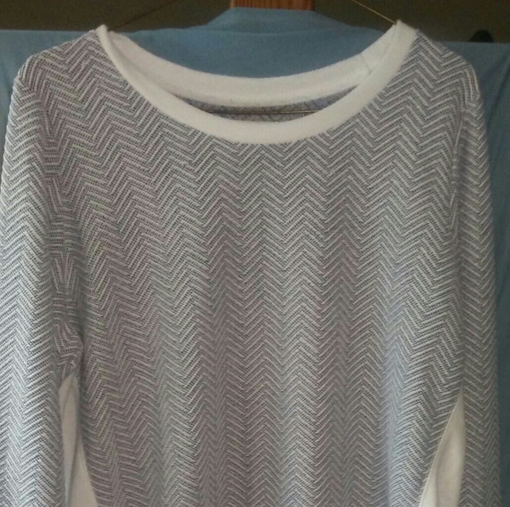 Gray and White Sweater